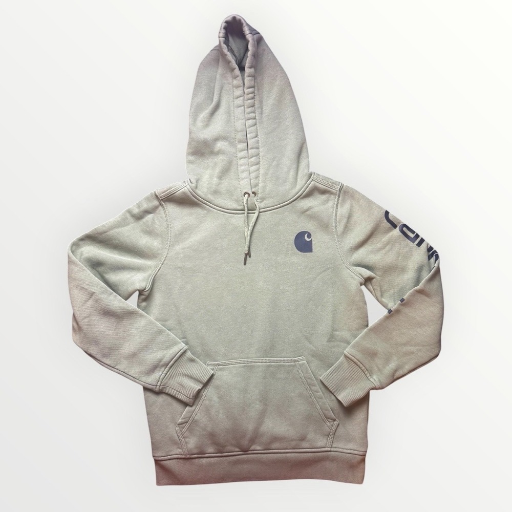 Carhartt Midweight Logo Sleeve Hoodie Sage Green Pullover Sweatshirt